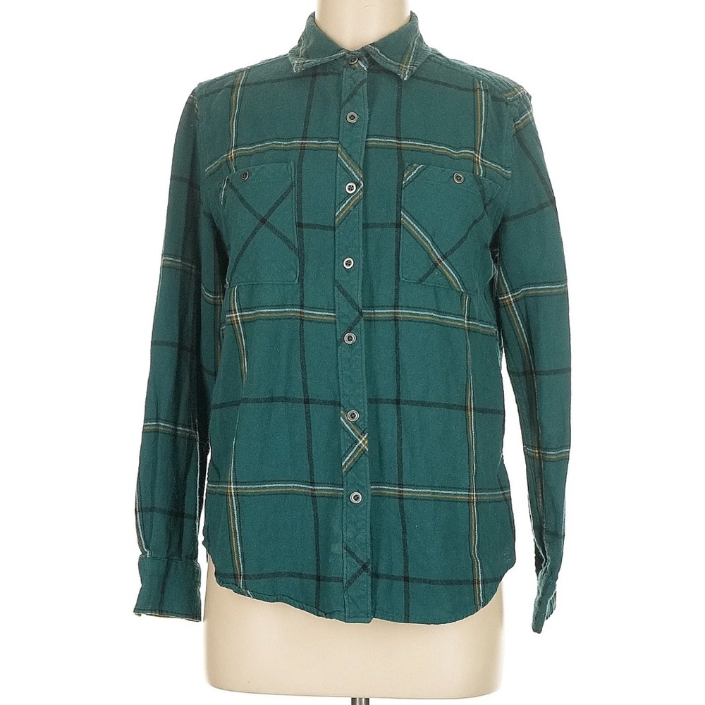 LA HEARTS Teal Plaid Shirt, Size Medium